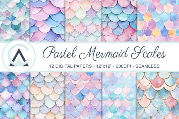 Download Seamless Pastel Mermaid Scales Pattern - Pattern Collection