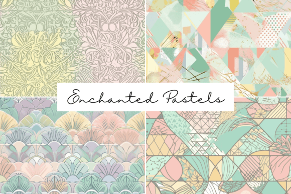 Download Enchanted Pastels Seamless Patterns - Pattern Collection
