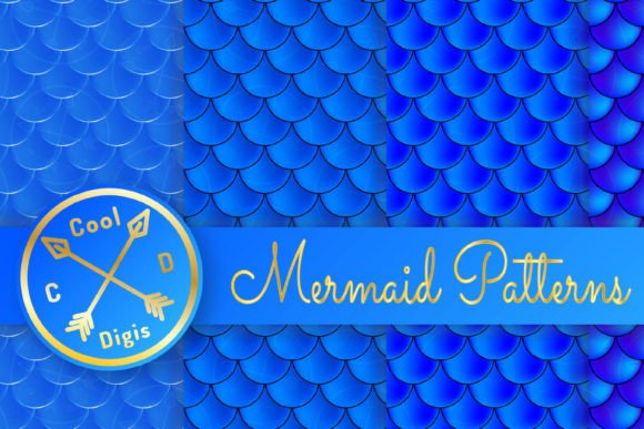 Download Mermaid Scales Blue Seamless Patterns - Pattern Collection
