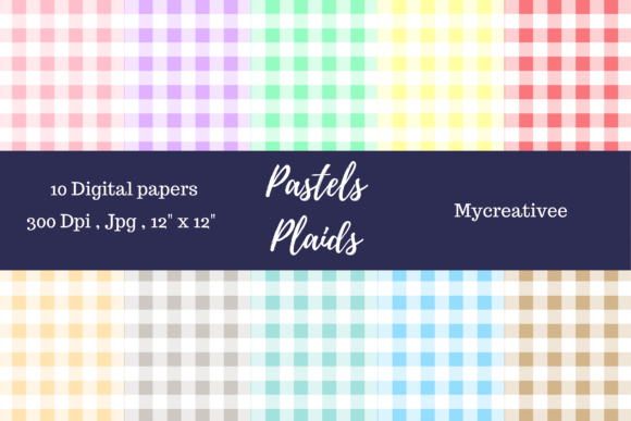 Download Digital Paper Plaid Pastels Pattern Set - Pattern Collection