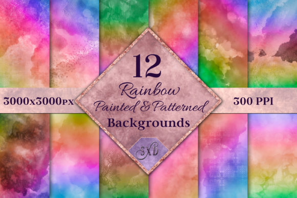 Download Rainbow Painted &amp; Patterned Backgrounds - Pattern Collection