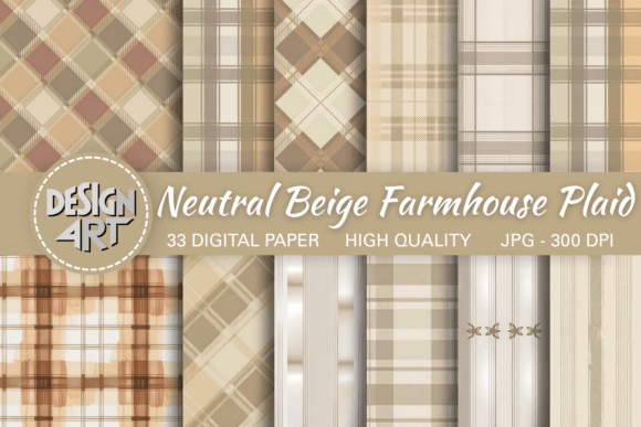 Download Neutral Beige Farmhouse Plaid Pattern - Pattern Collection