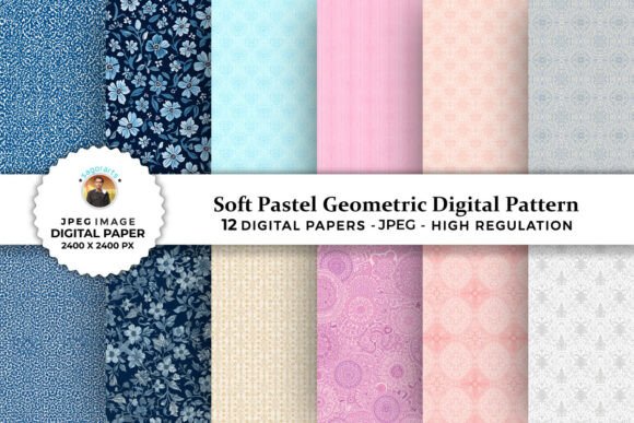 Download Soft Pastel Geometric Digital Patterns - Geometric Collection