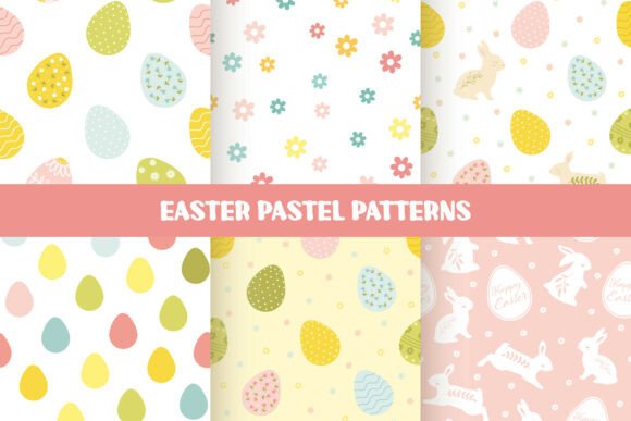 Download Easter Pastel Patterns Vector Set - Pattern Collection