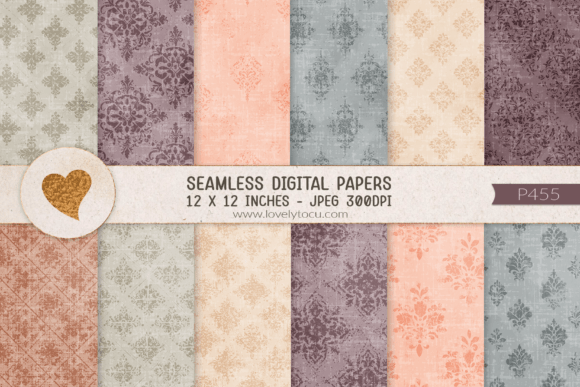 Download Grunge Damask Seamless Paper Patterns - Pattern Collection