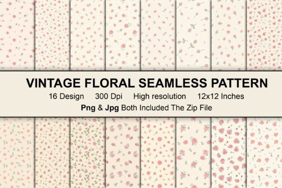 Download Vintage Floral Seamless Pattern Bundle - Pattern Collection