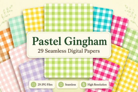 Download Pastel Gingham Pattern Seamless Set - Pattern Collection