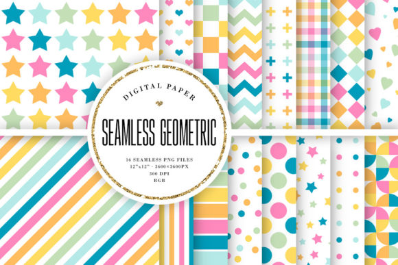 Download Pastel Geometric Seamless Patterns - Geometric Collection