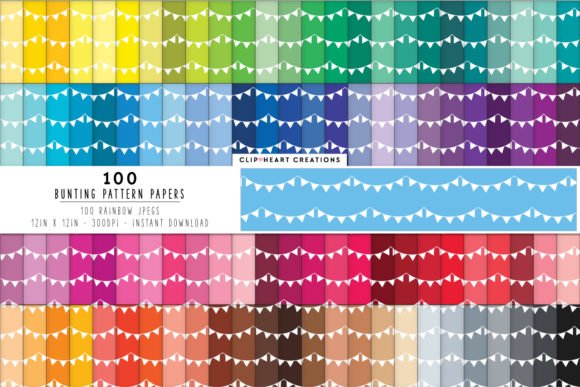 Download 100 Bunting Pattern Papers - Pattern Collection