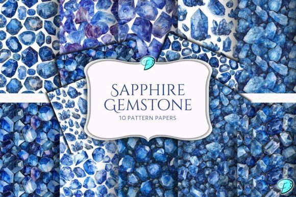 Download Sapphire Gemstone Digital Pattern Papers - Pattern Collection