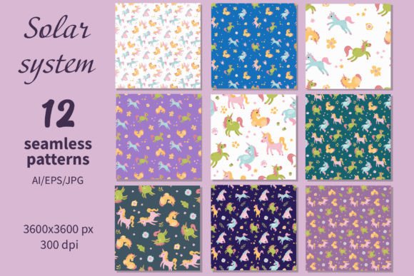 Download Unicorn- Paper/seamless Patterns - Pattern Collection