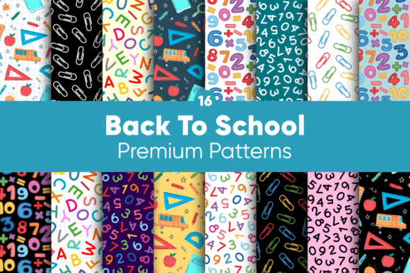 Download Back to School Digital Papers Patterns - Pattern Collection