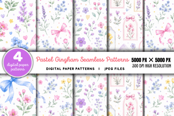 Download Pastel Gingham Digital Paper Pattern - Pattern Collection