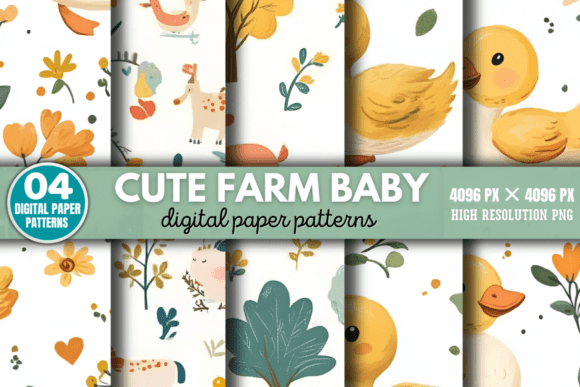 Download Cute Farm Baby Pattern Digital Pattern 6 - Pattern Collection