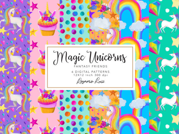 Download Unicorn Digital Paper, Pattern Unicorn - Pattern Collection