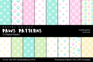 Download Paws Patterns Pastel Digital Papers - Pattern Collection