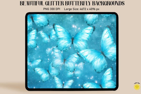 Download Pastel Blue Glitter Butterfly Pattern - Pattern Collection