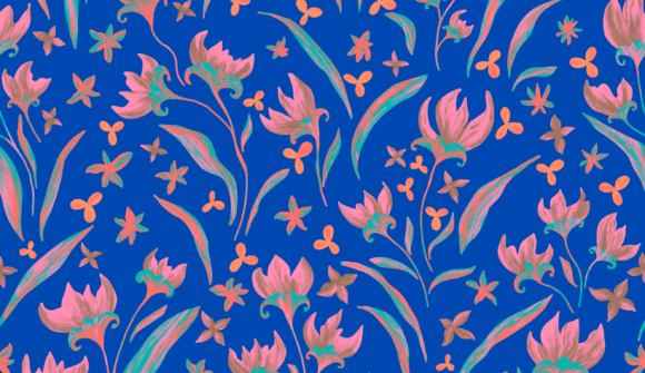 Download Cobalt Tropical Garden Pattern - Pattern Collection