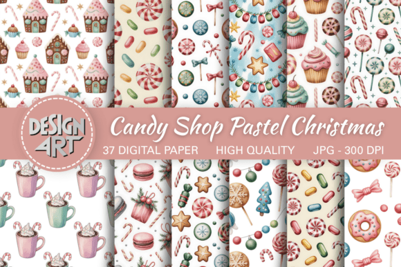 Download Candy Shop Pastel Christmas Pattern - Pattern Collection