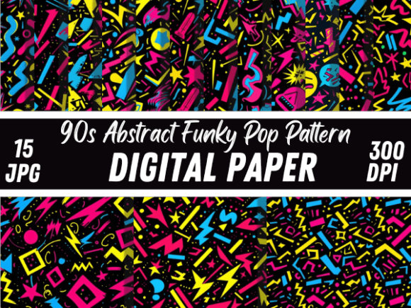 Download 90s Abstract Funky Pop Pattern Bundle - Pattern Collection
