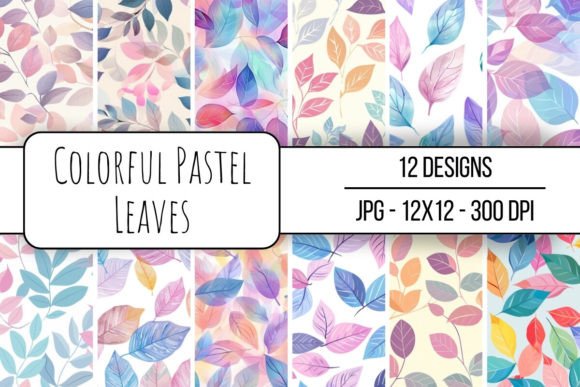 Download Colorful Pastel Leaves Seamless Pattern - Pattern Collection