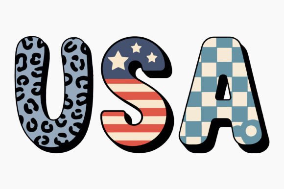 Download USA Letters Patriotic Patterned Design - Pattern Collection