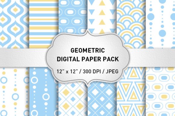 Download Light Blue Geometric Digital Papers - Geometric Collection