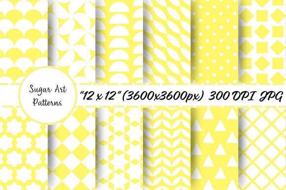 Download Pastel Geometric Yellow Digital Paper - Geometric Collection