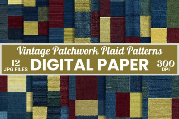 Download Vintage Patchwork Plaid Digital Patterns - Pattern Collection