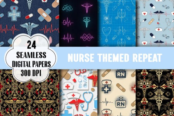 Download Nurse Themed Repeat Pattern - Pattern Collection