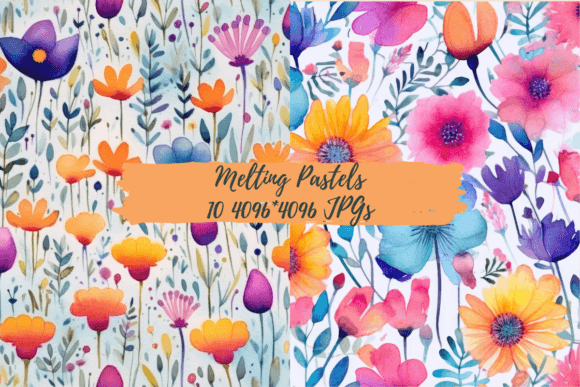 Download Melting Pastels - 10 Seamless Patterns - Pattern Collection