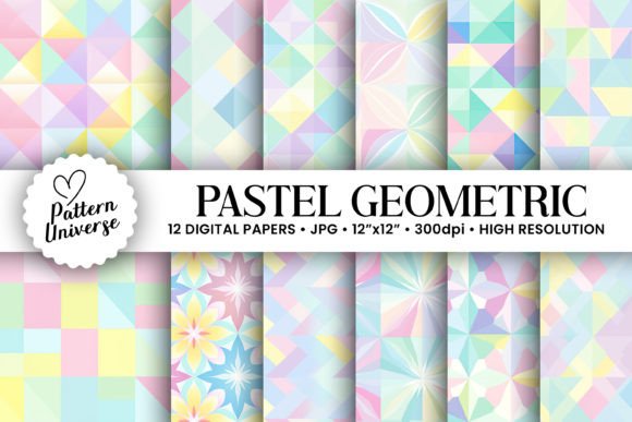 Download Pastel Geometric Shapes Digital Papers - Geometric Collection