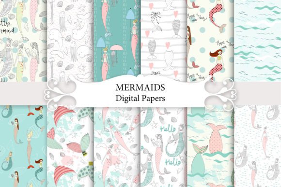 Download Mermaid Seamless Patterns. - Pattern Collection