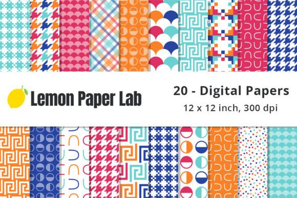 Download Bright Geometric Digital Patterns - Geometric Collection
