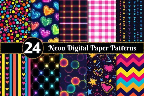 Download Neon Digital Paper Patterns - Pattern Collection
