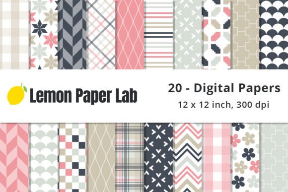 Download Pink and Beige Geometric Digital Paper - Geometric Collection