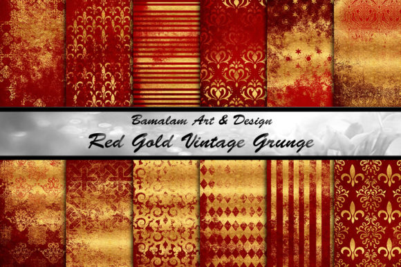 Download Red &amp; Gold Grunge Sublimation Patterns - Pattern Collection