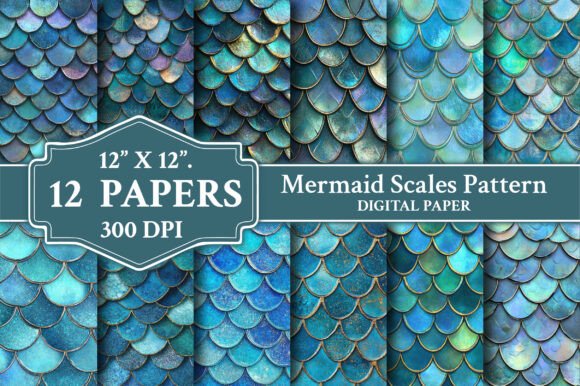 Download Mermaid Scales Pattern Digital Paper - Pattern Collection