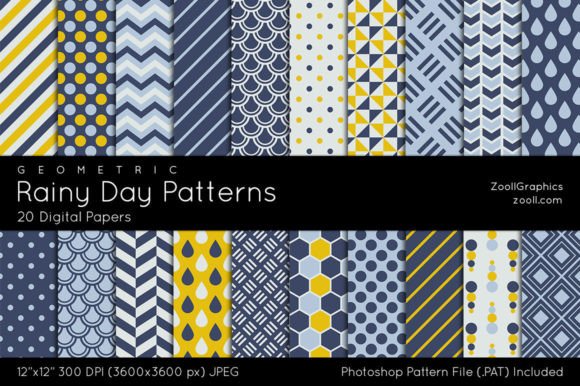 Download Rainy Day Geometric Digital Papers - Geometric Collection