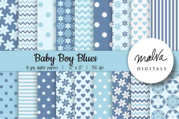 Download Baby Boy Blue Pastel Patterns - Pattern Collection