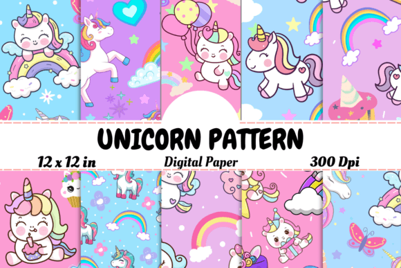 Download UNICORN SEAMLESS PATTERN - DIGITAL PAPER - Pattern Collection