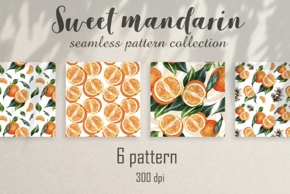 Download Seamless Watercolor Pattern Mandarins - Pattern Collection