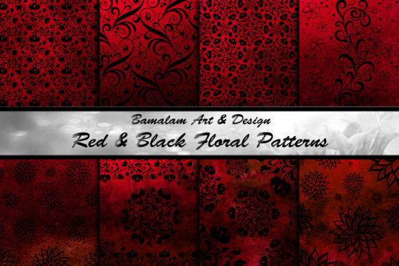 Download Red &amp; Black Floral Patterned Backgrounds - Pattern Collection