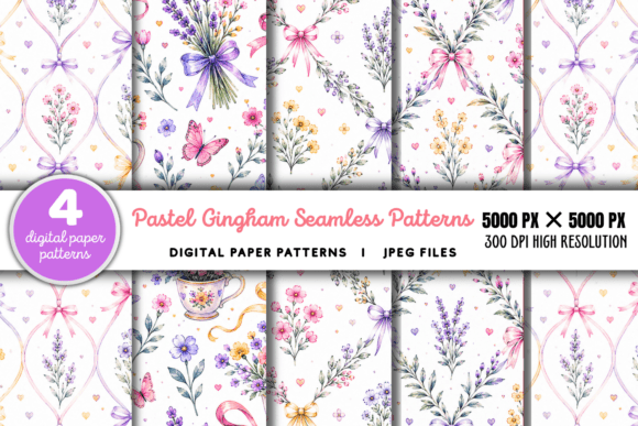 Download Pastel Gingham Digital Paper Pattern - Pattern Collection