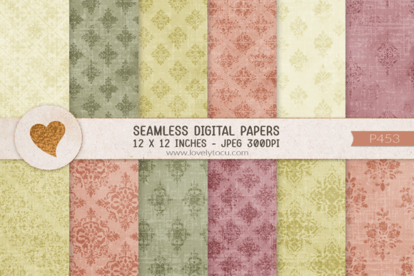 Download Grunge Damask Seamless Paper Patterns - Pattern Collection
