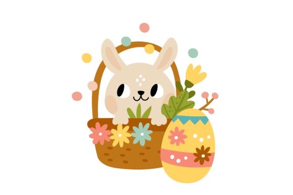 Download Rabbit in Basket with Patterned Egg. Eas - Pattern Collection