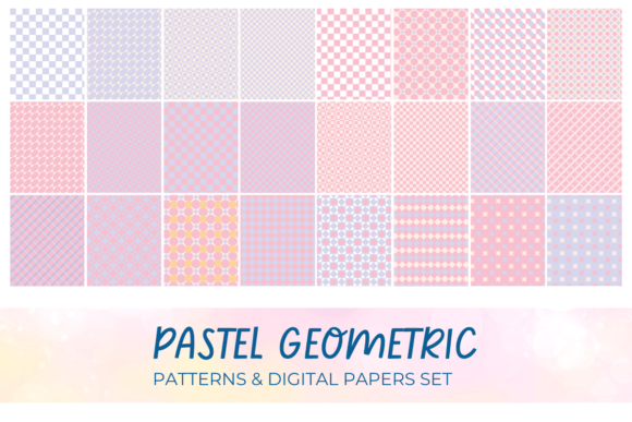 Download Pastel Geometric Patterns and Papers Set - Geometric Collection