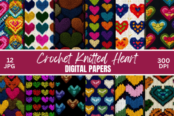 Download Crochet Knitted Hearts Paper Patterns - Pattern Collection