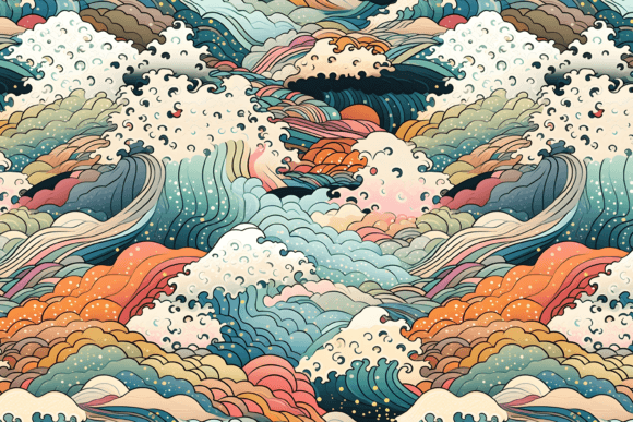 Download Japanese Waves Seamless Pattern - Pattern Collection