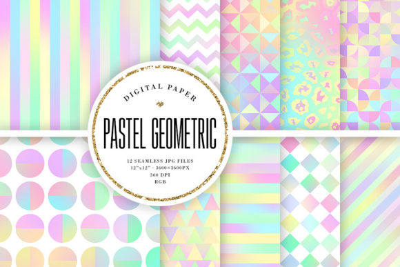 Download Pastel Geometric Seamless Patterns - Geometric Collection